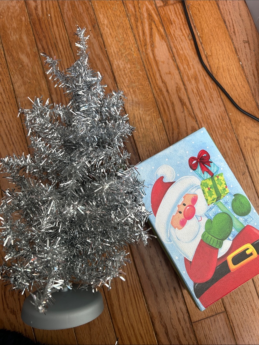 Silver Tinsel Mini Christmas Tree - Holiday Decor